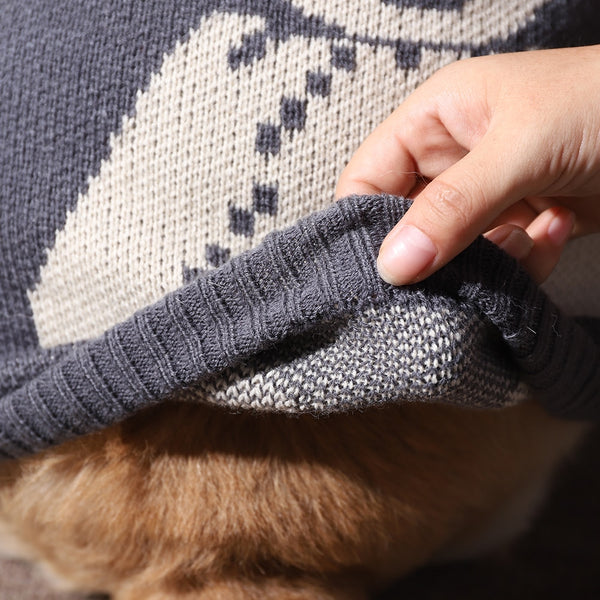 MAGLIONE PER CANI GRANDI GRIGIO CON ORSACCHIOTTI