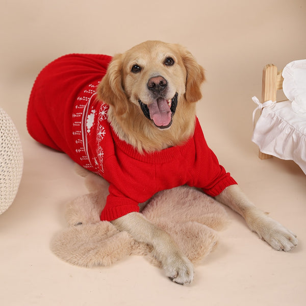 MAGLIONE PER CANI GRANDI FIOCCHI DI NEVE