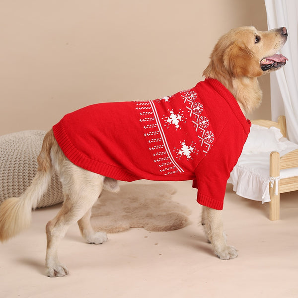 MAGLIONE PER CANI GRANDI FIOCCHI DI NEVE