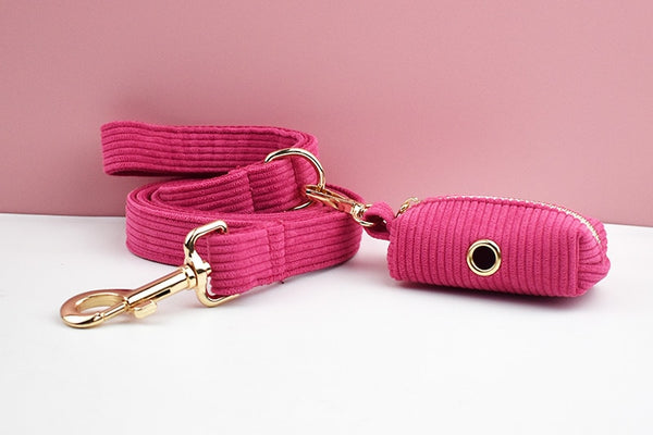 PERSONALIZZABILE - SET PETTORINA PER CANI IN VELLUTO ROSA FRAGOLA A COSTE