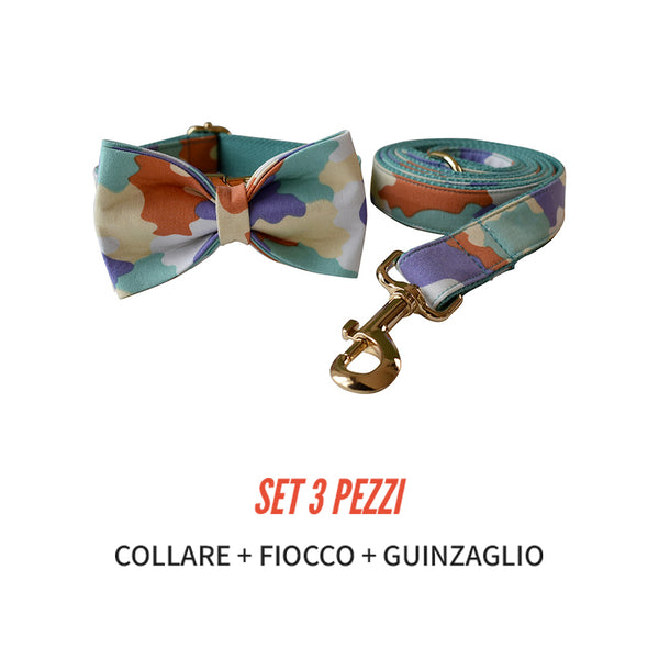 PERSONALIZZABILE - SET COLLARE PER CANI MIMETICO COLOR