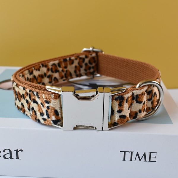 PERSONALIZZABILE - SET COLLARE PER CANI LEOPARDATO