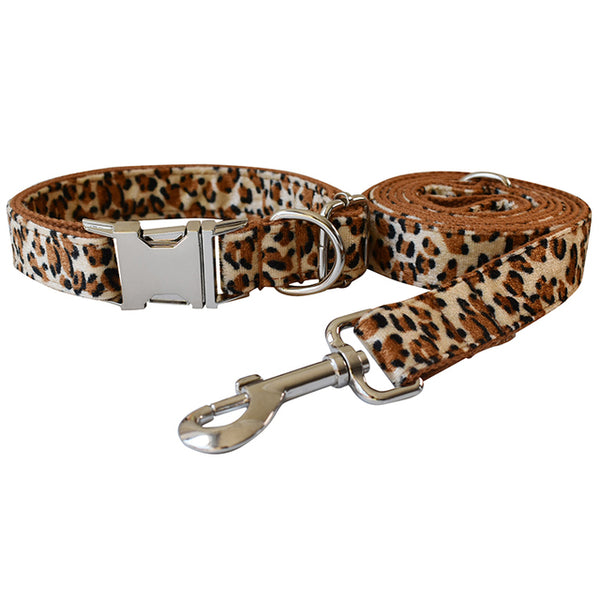 PERSONALIZZABILE - SET COLLARE PER CANI LEOPARDATO